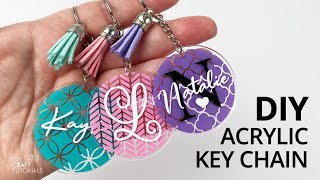 ACRYLIC KEYCHAIN TUTORIAL DIY  Vinyl on Acrylic Keychains  DIY Craft Tutorials [upl. by Esther]