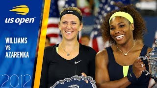 Serena Williams vs Victoria Azarenka Full Match  US Open 2012 Final [upl. by Eisac]