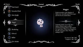 Hollow Knight  All 158 Hunters journal entries No Godmaster entries [upl. by Elleirad]