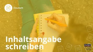 Inhaltsangabe schreiben  Deutsch  Duden Learnattack [upl. by Dnalevets]