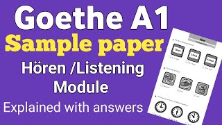 Goethe A1 exam sample question paper with answers Listening module  German language institute [upl. by Eivad971]