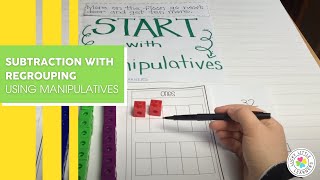 Subtraction with Regrouping Using Manipulatives [upl. by Zeb605]