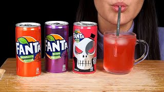 ASMR Fanta Drinking amp Ice Sounds  Sour Watermelon Raspberry amp Grape No Talking [upl. by Eetsirhc]