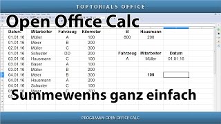 Summewenns ganz einfach OpenOffice Calc [upl. by Huebner]