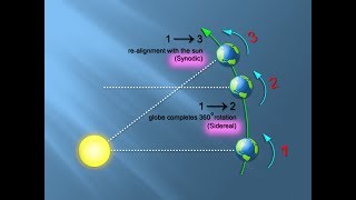 Sidereal versus Synodic  Astronomical Motions  Explained [upl. by Yennaiv]