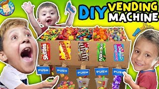 DIY Cardboard Dispenser Vending Machine FUNnel Vlog Fam [upl. by Ykceb]