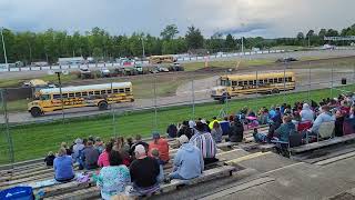 Onaway Speedway bus racing 🏁 [upl. by Nonnahsal]