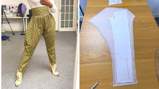 HOW TO MAKE HAREM PANTS FOR WOMEN  KIM DAVE [upl. by Kcirrek]