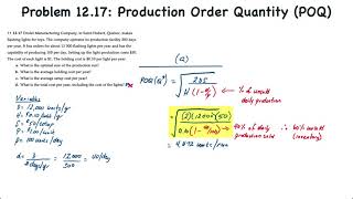 Inventory Management Production Order Quantity POQ [upl. by Iphigenia829]