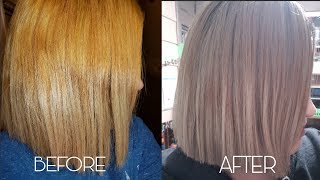 How to tone brassy hair with Wella T14 amp 050 [upl. by Bloomer146]