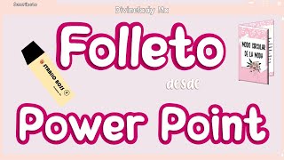 COMO HACER UN FOLLETO CREATIVO EN POWER POINT DIPTICO [upl. by Zebedee488]