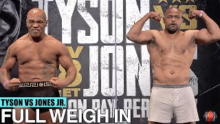 MIKE TYSON VS ROY JONES JR  FULL WEIGHIN AND FACE OFF VIDEO [upl. by Nies232]