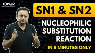 Nucleophilic substitution reaction  SN1 amp SN2 Class 12 Haloalkane and Haloarenes [upl. by Delmer]