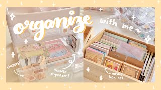 🐻･ﾟorganizing my stationery  new desk setup  asmr amp lofi [upl. by Assetnoc]