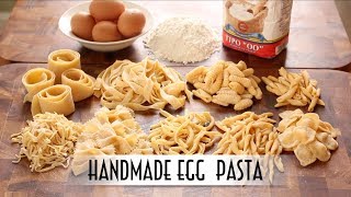 Handmade Egg Pasta  Hand Rolled amp Shaped 9 Ways [upl. by Skylar58]