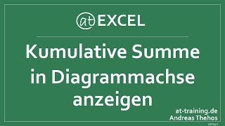 Kumulierte Summe in Diagrammachse einfügen  Excel [upl. by Morris794]