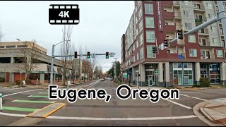 Driving in Downtown Eugene Oregon  4K [upl. by Rabaj]