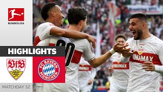 Stuttgart Defeats Bayern Late  Stuttgart  FC Bayern München 31  Highlights  Matchday 32 – BULI [upl. by Ynnelg]