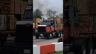 a cool big rig racing at Onaway Speedway loaded💪👍🔥😱 [upl. by Yorke518]