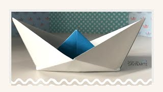 Cómo hacer un BARCO de papel  Origami Boat that floats  Tutorial [upl. by Nnyla936]