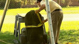 Lifting and Hoisting Stone Grave markers [upl. by Taryne833]