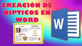 COMO CREAR UN DÍPTICO EN WORD [upl. by Anitsuj]