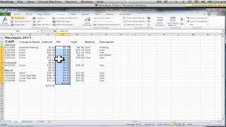 Business Tutorial How to use Excel for Receipts [upl. by Tobye]