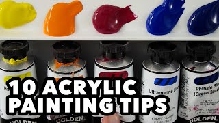 10 Acrylic Painting Tips for Beginners  Improve Your Paintings [upl. by Raymonds]