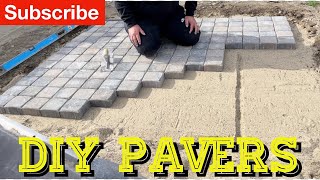 How To Do A Paver Pad For Beginners DIY  Landscape Ideas [upl. by Jacey278]