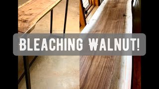 Bleaching Walnut How to bleach sapwood on live edge lumber [upl. by Euqnom]