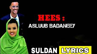 Cabdi jibaar gacaliye ft hibaaq gobaad ASLUUB BADANEEY  lyric 2020 [upl. by Kelcie682]