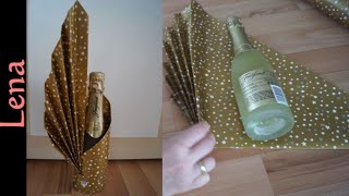 𝗞𝗿𝗲𝗮𝘁𝗶v𝗲 𝗧𝗶𝗽𝗽𝘀 v𝗼𝗻 𝗟𝗲𝗻𝗮🍾 Flasche verpacken als Geschenk 🎁Fan Bottle Wrapping 🍾как упаковать бутылку [upl. by Bartholomeus152]