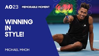 Incredible Match Point  Mmoh Beats Zverev  Australian Open 2023 [upl. by Enelym]