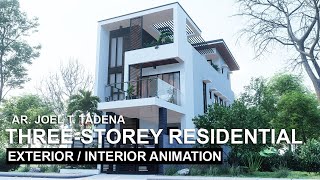 3 STOREY WITH ROOF DECK HOUSE DESIGN NARROW MODERN HOUSE [upl. by Larina]