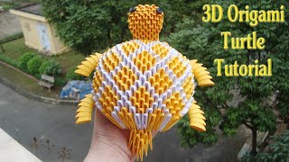 How To Make 3D Origami Turtle paper turtle decor  Cómo hacer 3d tortuga origami [upl. by Evoy]