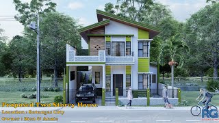 Proposed Two Storey House  3 Bedrooms  100 sqm lot area [upl. by Eladnyl956]