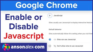 How to Enable  Disable Javascript in Google Chrome [upl. by Kraus]