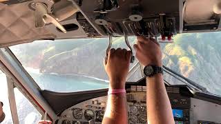 Winair Cockpit view Landing at Saba SABTNCS [upl. by Iinden499]