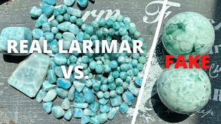 HOW TO SPOT FAKE LARIMAR REAL LARIMAR FROM THE DOMINICA REPUBLIC VS FAKE GLASS LARIMAR [upl. by Morehouse]