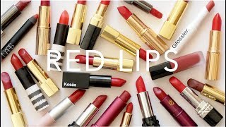 Top 25 Red Lipsticks  Collection and Swatches [upl. by Alamaj211]