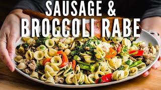 Orecchiette with Sausage Broccoli Rabe and Cherry Peppers [upl. by Grussing]