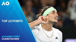 Alexander Zverev Top 10 Points  Australian Open 2024 [upl. by Feldstein]