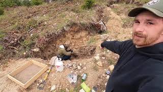 Rockhounding pegmatite for Black Tourmaline schorl [upl. by Nosyaj]