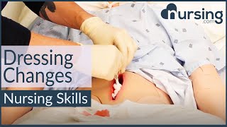 Dressing Changes  Wet to Dry Nursing Skills NURSINGcom [upl. by Innek]