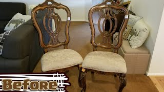 Thrifty Makeover  Upholstering Old Dining Chairs Full Ver [upl. by Tjaden]