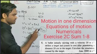 Motion in one dimension class 9 physics  ICSE  Numericals  Exercise 2C  Concise Physics [upl. by Annil]