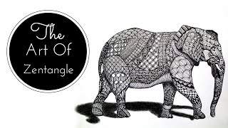 The Art Of Zentangle  How To Draw an Elephant [upl. by Llerod]