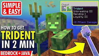 How To Get TRIDENT in LESS THAN 2 MINUTES Bedrock  Java  Minecraft Timestamps [upl. by Ruelu]