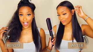 SIS You Need This Straightener  TYMO RING Hair Straightening Brush Review  Fabulous Bre [upl. by Clymer]