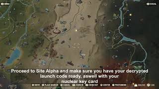 Fallout 76 Launching a Nuke  Site Alpha Walkthrough Part One [upl. by Kerred424]